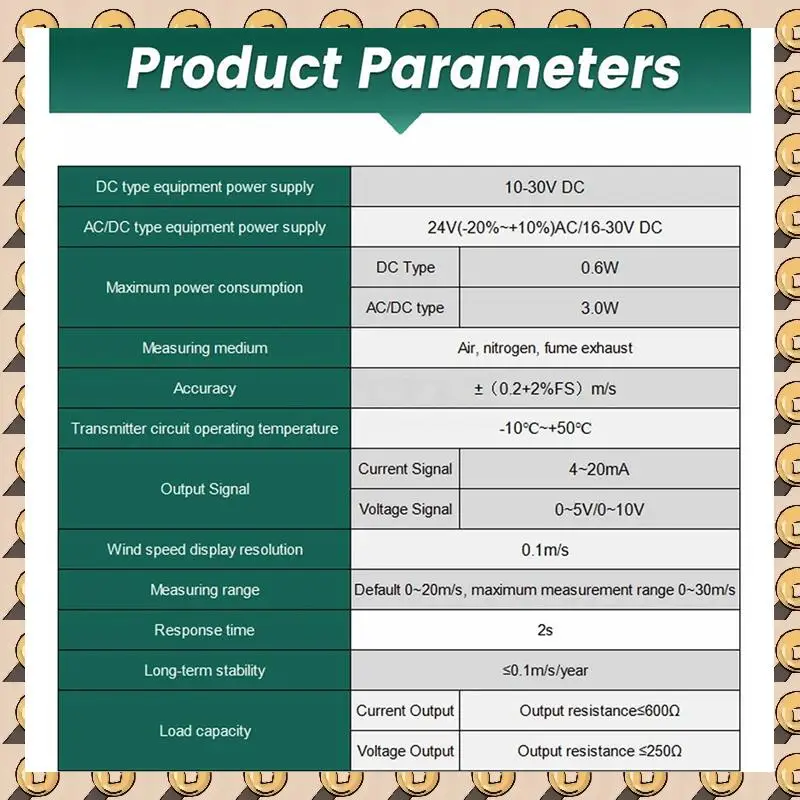 A003 0-30 متر/الثانية أنابيب سرعة الرياح الاستشعار عالية الدقة السباكة سرعة الهواء قياس حجم الكاشف الارسال