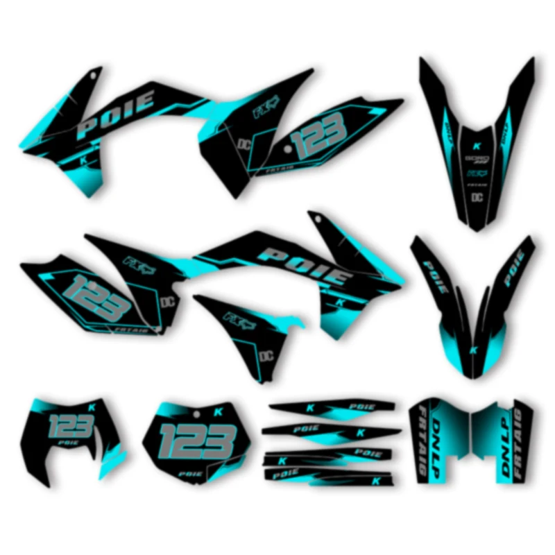 

DSMTECH Motorcycle Graphics Background Decal for KTM 2012 2013 EXC 2011 2012 SX SXF 125 250 300 450 Decals Stickers Kits 007