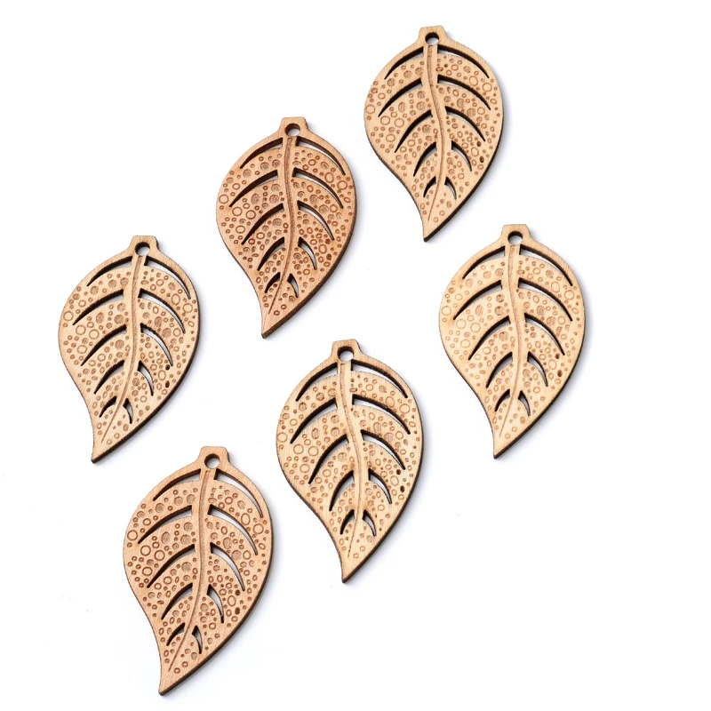 10/20/30/50/100Pcs/Pack Natural Leaves Shape Wood Chip Cutout Shape DIY Handmake Wooden Craft Fahion Wedding Home Decor Supplies