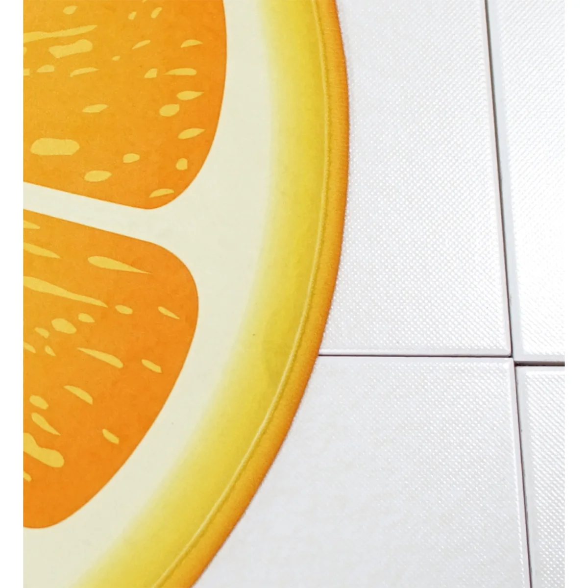 

Fruit Pattern Bath Floor Mat Orange Non-Slip Flannel Rug Water-Absorbent Soft Bathmat for Kitchen Bathroom Bath Mat