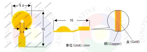 Gold-plated Disc-shaped Advanced EEG Brain Electrode Line for EEG Modules Such as OpenBCI/ThinkGear