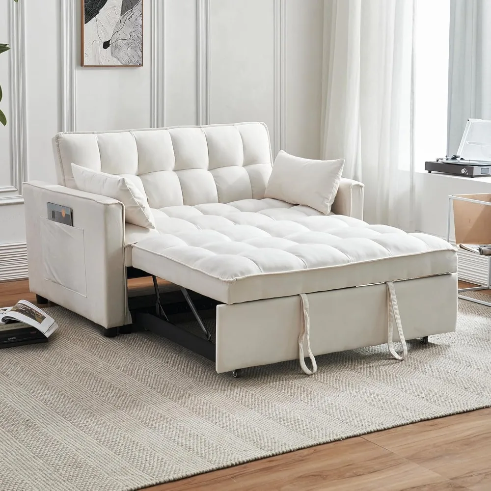 

Queen Size Bed Frame with Headboard, 56" Upholstered Platform Bed with Nailhead Trim, Soft Boucle Fabric, No Box Spring Needed,