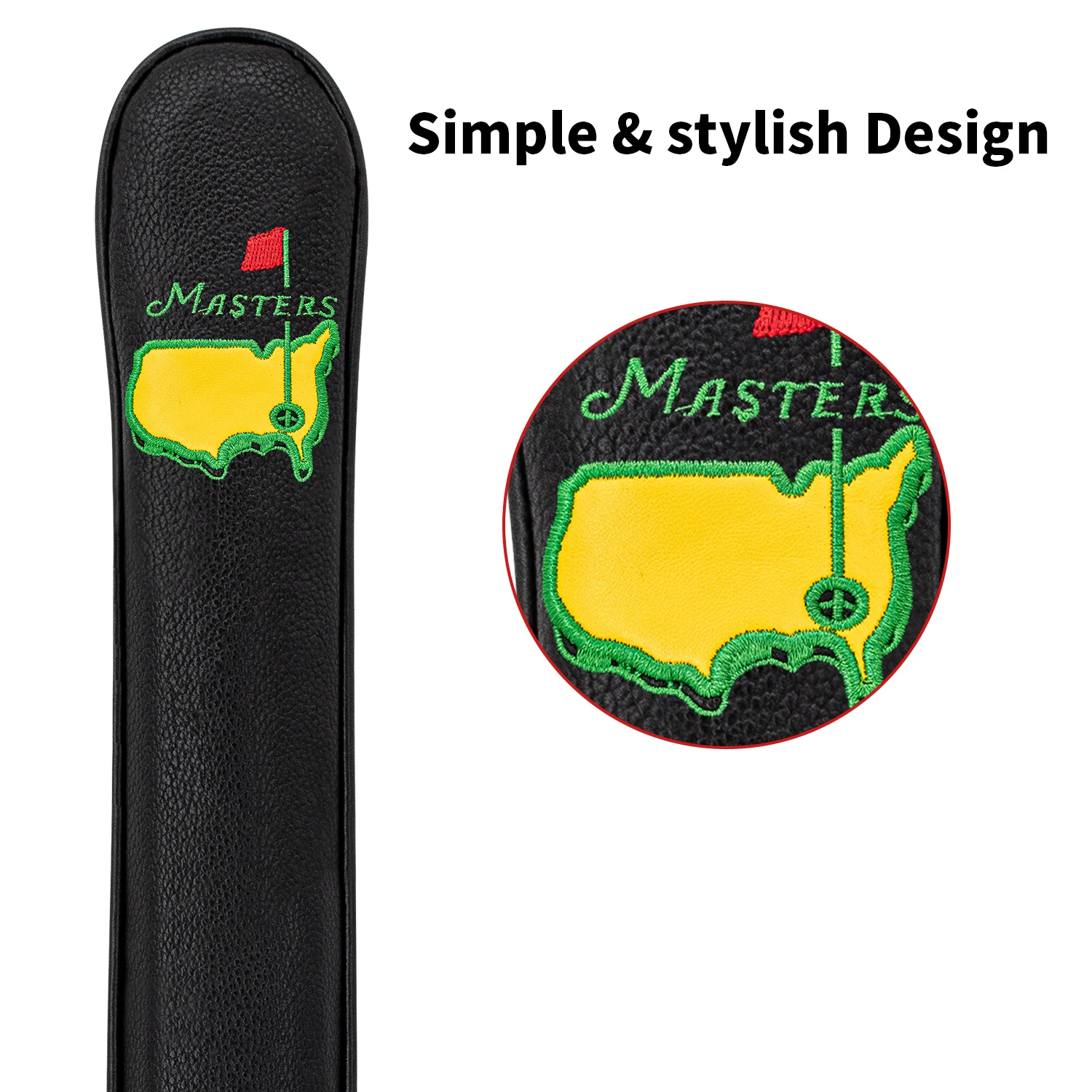 1pc Golf positioning rod protective cover, black and white colors, golf accessories, dustproof and durable, embroidered design ﻿