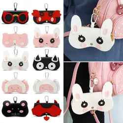 INS Cartoon Women Portable Sun Eye Glasses Box PU Leather Eyewear Case Sunglasses Cute Protection Bags