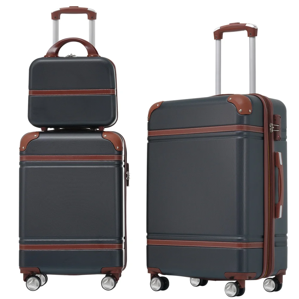 

Hardshell Luggage Sets 3 Piece 20/24 Inch Suitcase with Cosmetic Case Spinner Wheels TSA Lock Travel Suitcase Rolling Luggage
