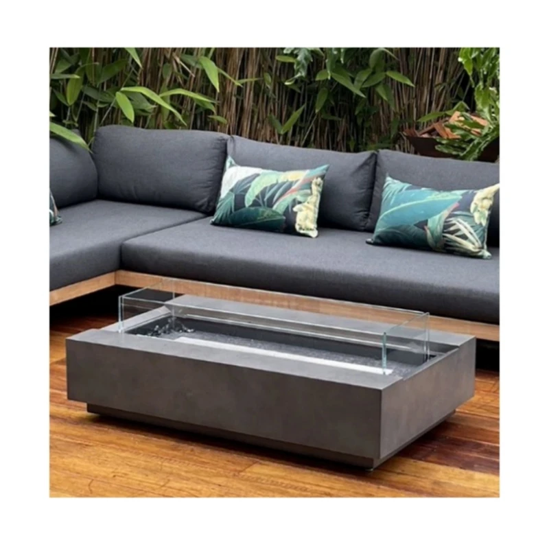 is-Modern Corten Steel Fire Place Gas Outdoor Furniture Set Table Top Fireplace Large Gas Fire Pit&