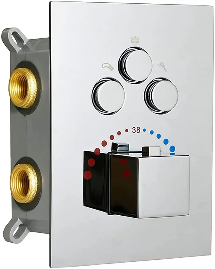 النحاس دش ثرموستاتي صمام تحويل الضغط صمام خلاط دش متوازن مع تقليم #2