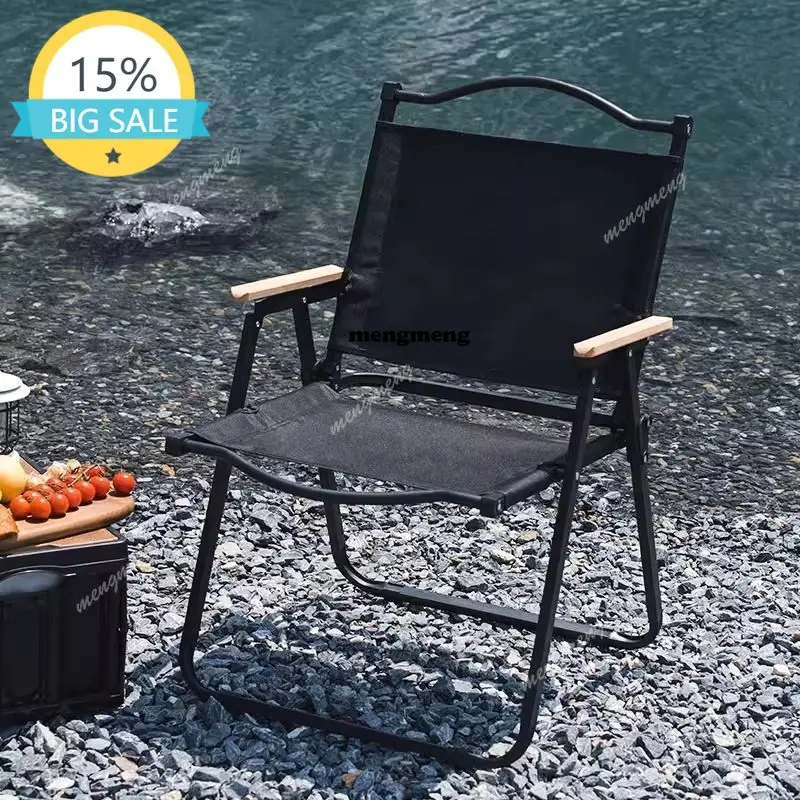 

zHOutdoor Black Camping Chair Folding Kids Nature Relax Camping Chair Fishing Portable Silla De Playa Plegable Beach Accessory