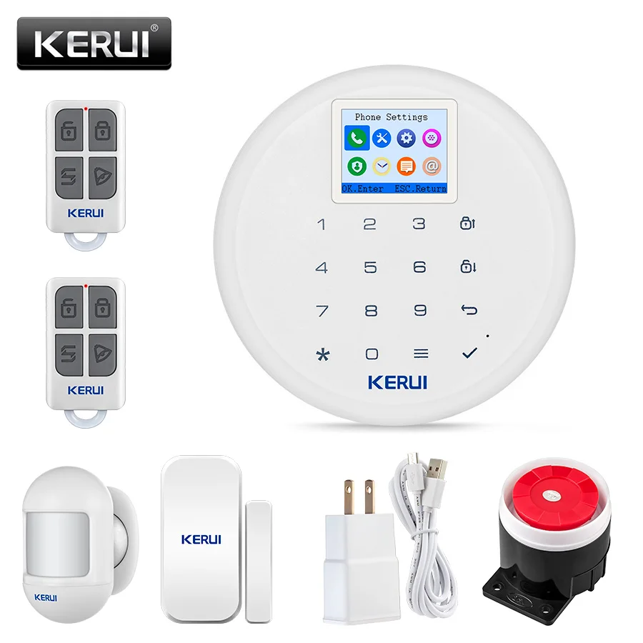 KERUI G17 Home Security Alarm System GSM Connection Mobile Wireless Burglar Alarm Kit with Motion Sensor Siren