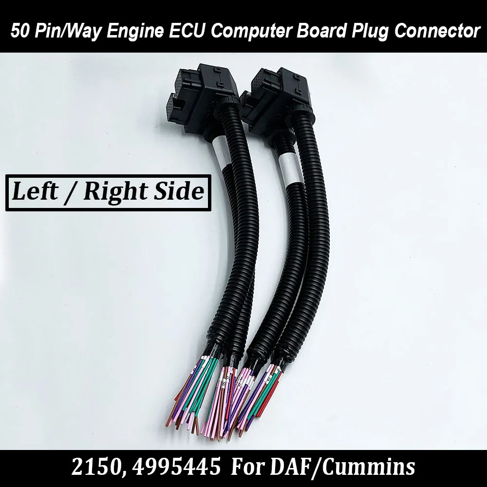 

High Quality 4 Types 50 Pin/Way Engine Computer Board ECU Plug Connector Wire Harness Cable For Daf/Cummins 2150 4995445 4988820