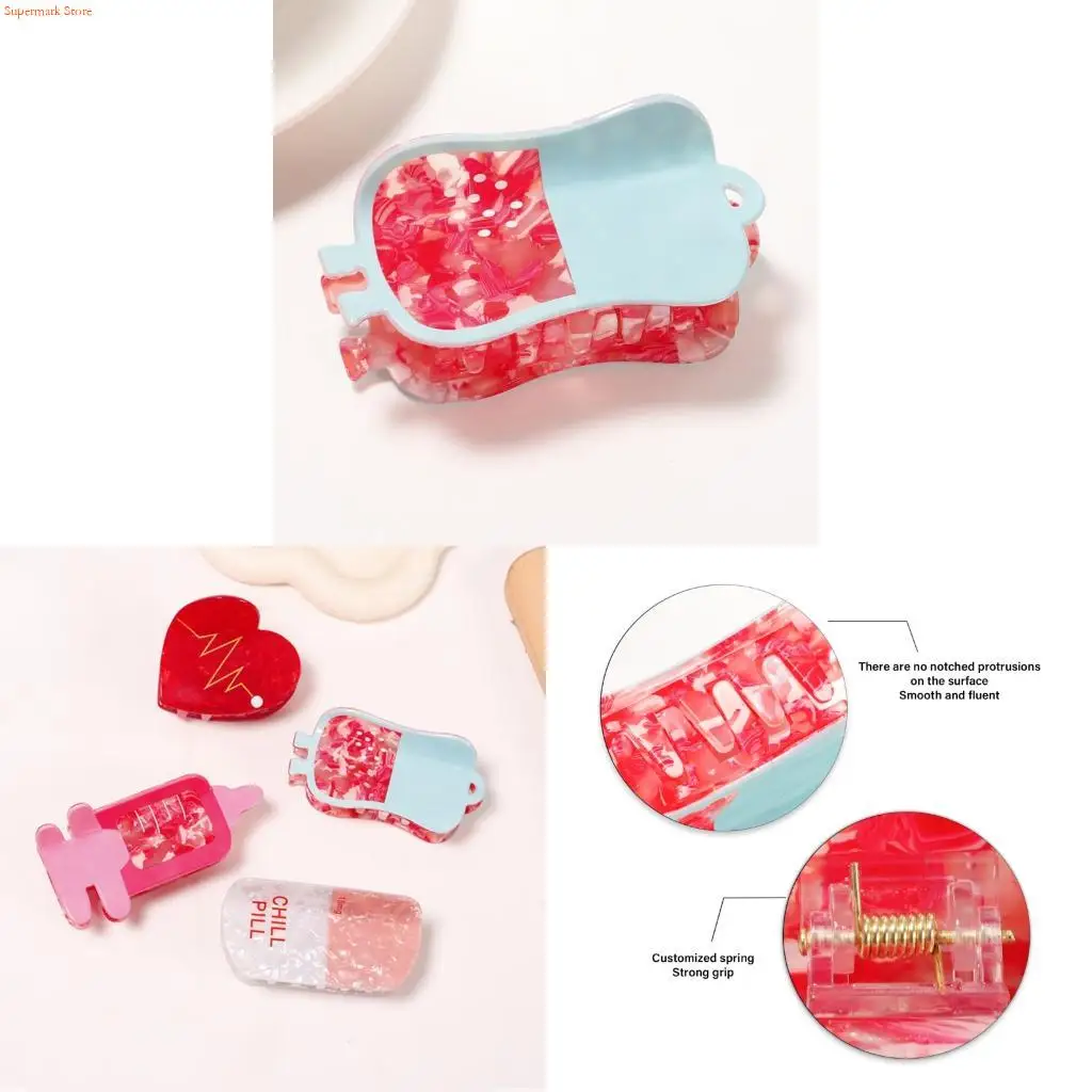 Q5WE Cartoon PVC Hair Claw Clip Practical Slip Resistant Hair Accessory For Women