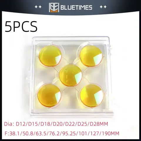블루타임즈 CO2 CVD ZnSe 포커스 렌즈 직경 12mm 15mm 18mm 20mm 22mm FL 38.1 50.8 63.5 76.2 101.6mm 레이저 조각 절단기용