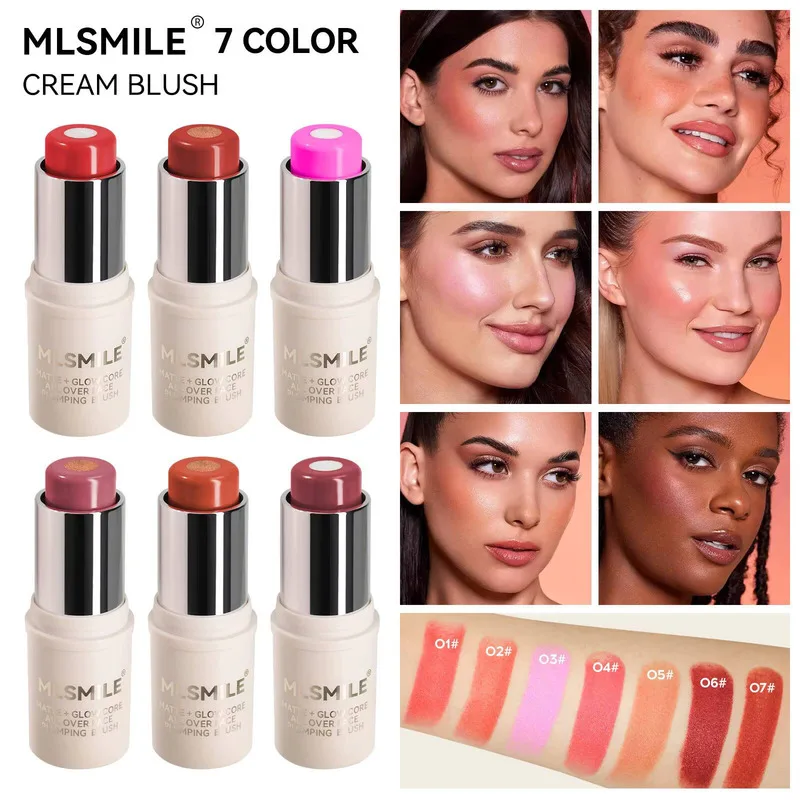 Fard in stick cremoso multi-colore Trucco a lunga durata Impermeabile Semplice High-End Labbra Guancia Tinta Fard rosa idratante ad alto pigmento