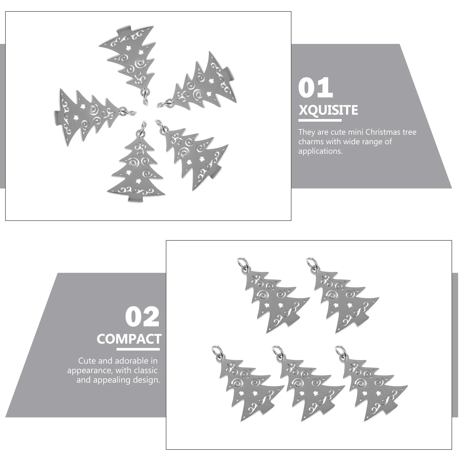 

5Pcs Christmas Tree Pendants Mini Xmas Charm Set Smooth Surface Lightweight DIY Jewelry Making Accessories Necklace Bracelet