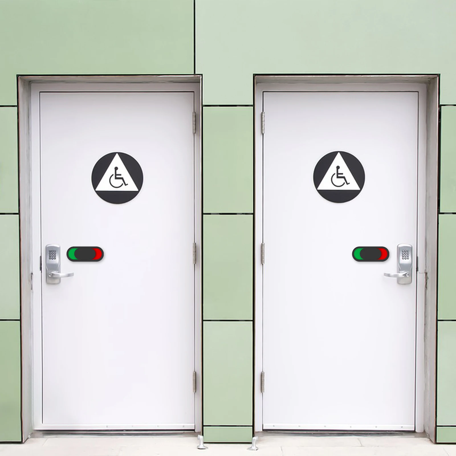 

2pcs Status Switching Signboard Smooth Surface Bathroom Toilet Door Sign Occupied Vacant Indicator Office Hotel Public