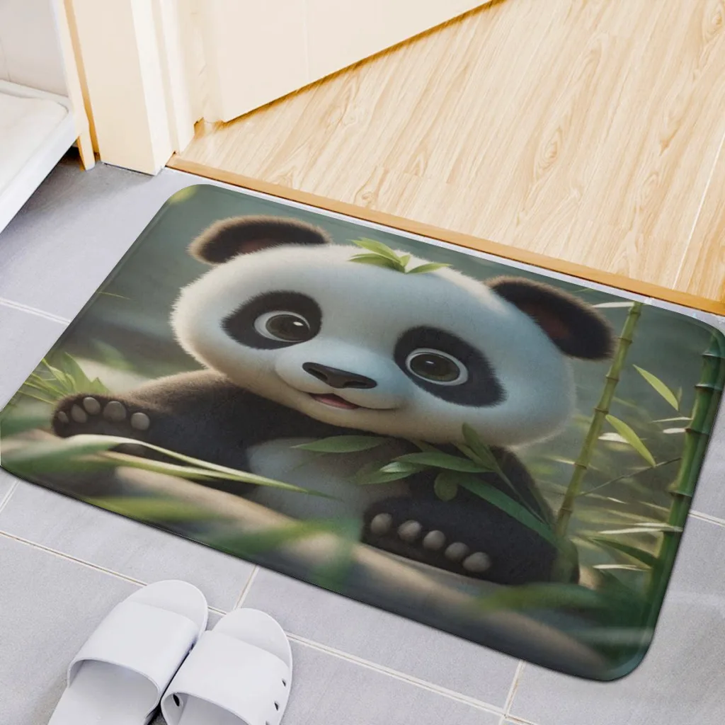 

Panda Room Rug Animal Cute Carpet Flannel Interior Home Decorations Dressing