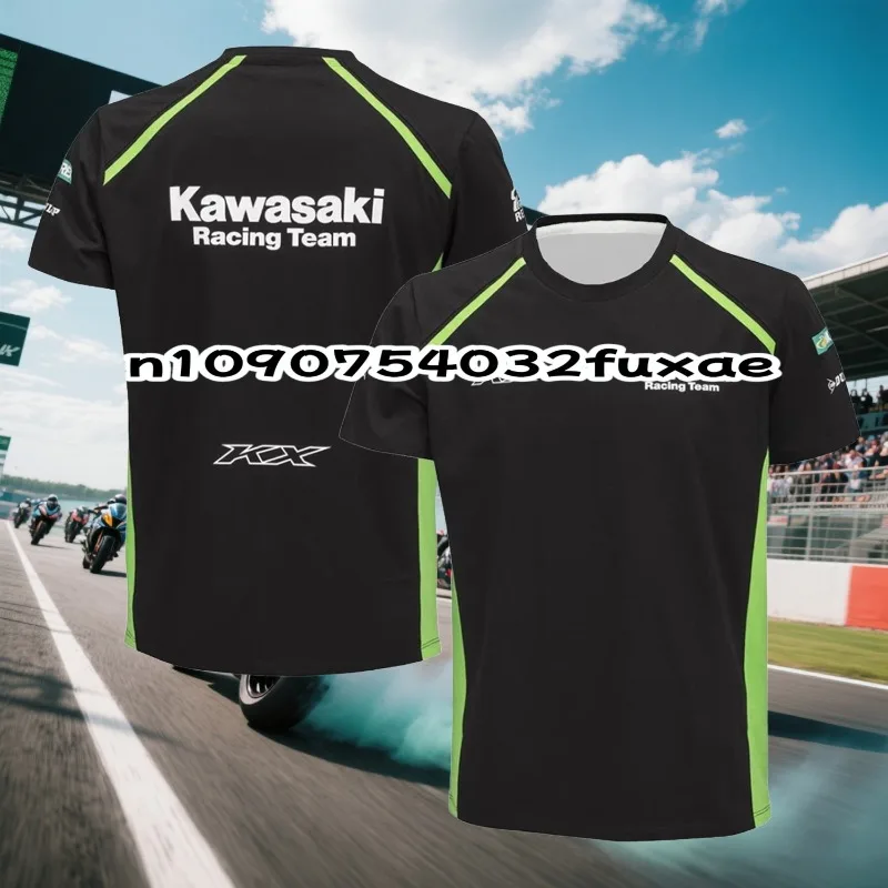 

Футболка Kawasaki Racing MXGP 2024, новейший уличный трикотаж, летняя классическая футболка для взрослых, свободная мотоциклетная майка для тренировок