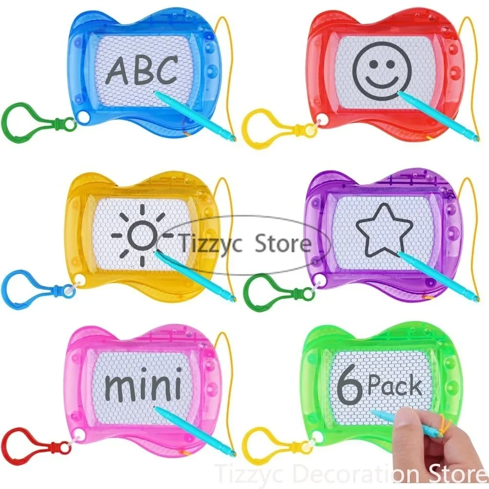 6/12PCS Mini Drawing Board for Kid, Erasable Doodle Writing Pad, Keychain Clip Drawing Board,Boys and Girls Birthday Party Favor