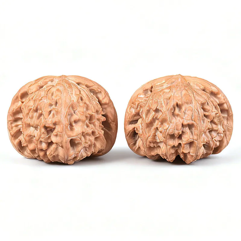 Natural Fine Polished White Lion Head Wenwan Walnut Pair Premium Collectible Handheld Fidget Toy 30-42mm Good Luck Gift For Coll