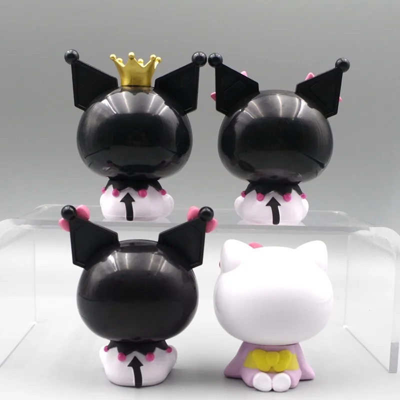 Sanurgente Hello Kitty Kuromi Melody Anime Action Figure, Décoration de chambre de gâteau au beurre, Cadeaux pour enfants, Mignon