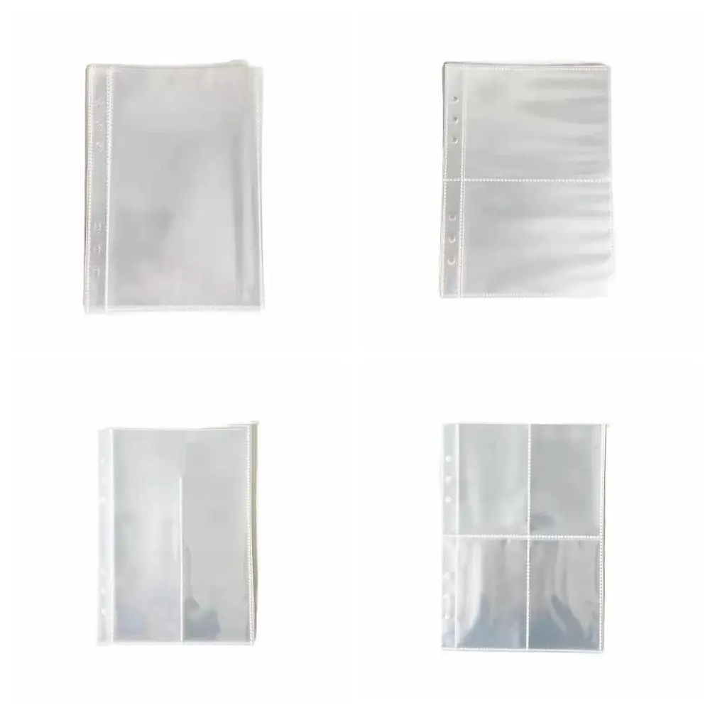 10pcs A5 Idol Photocard Holder Inner Pages Transparent 1/2/4 Grids Binder Inner Pages Horizontal PP Photocards Collect Volume