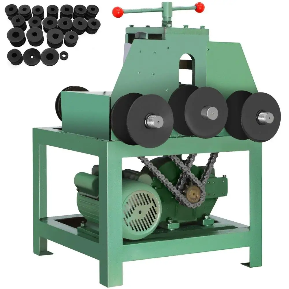 

Electric Pipe Tube Bender 1500W Multi-function Roller Bending Machine with 9 Round and 8 Square Die Set for thin Wall Tubes