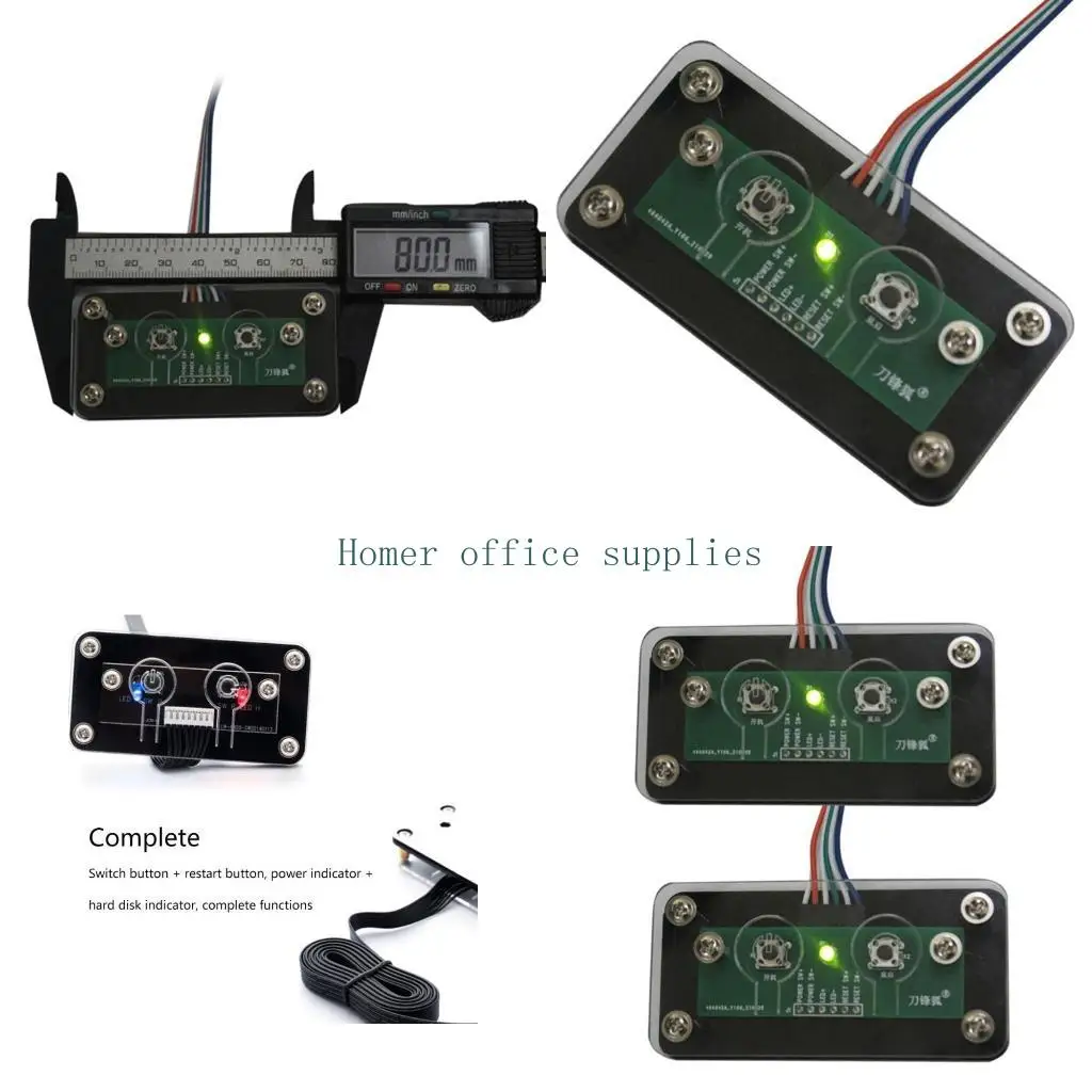 K43B Desktop Computer Switch PC for Case Power Supply Button for Home Users Computer Rooms Diy Water-cooled Chassis Exquisite