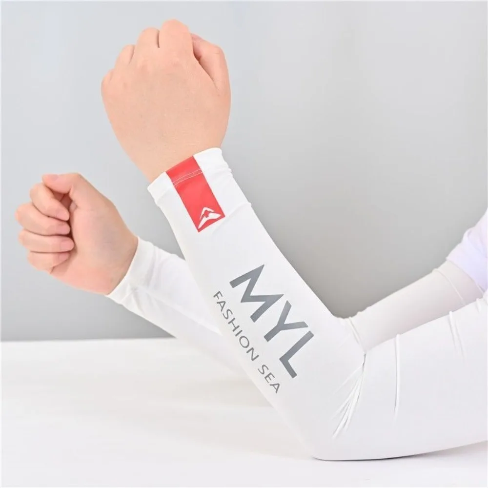 2026 1Pair Summer Arm Sleeves for Running Outdoor Cycling Driving Breathable Ice Silk Elastic Sun Protection Men Women Arm Cover