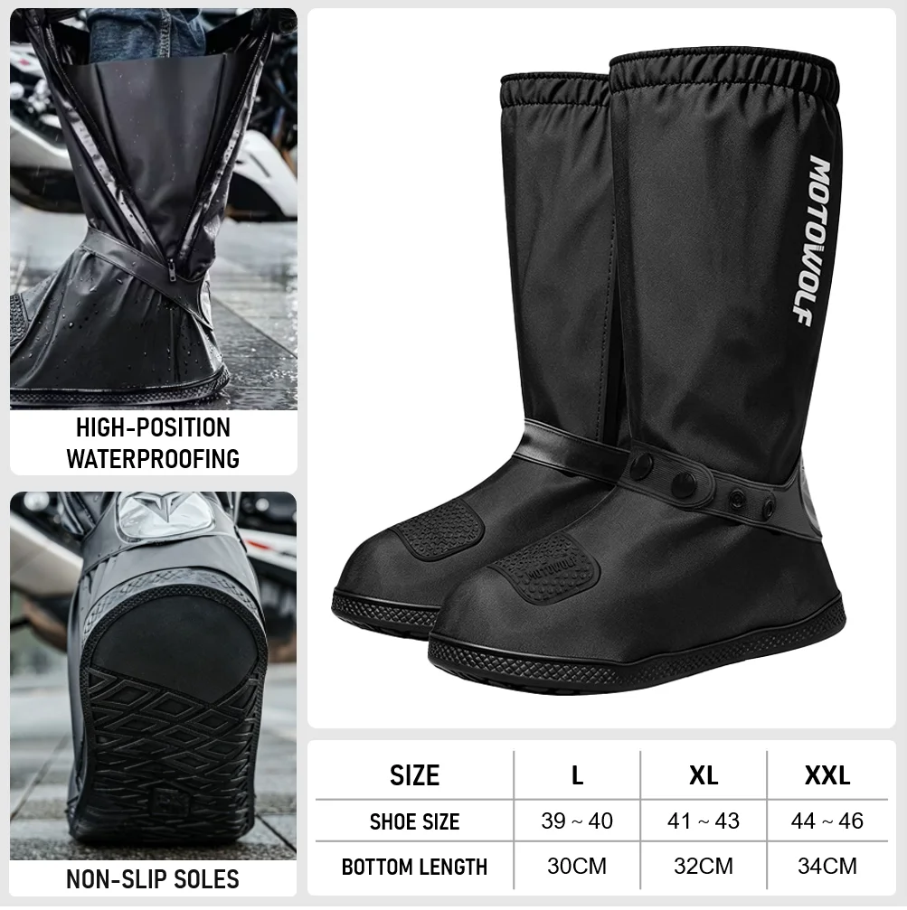 Motorcycle High Tube Rain Boots Waterproof Reflective Non-Slip Footwear Motorbike Cycling Bike Reusable Protection Accessories