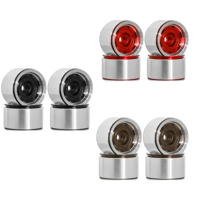 

A49K-4Pcs Metal 1.0In Beadlock Wheel Rim Wheel Hub For 1/18 1/24 RC Crawler Car Axial SCX24 AX24 TRX4M TRX4-M Upgrade Parts