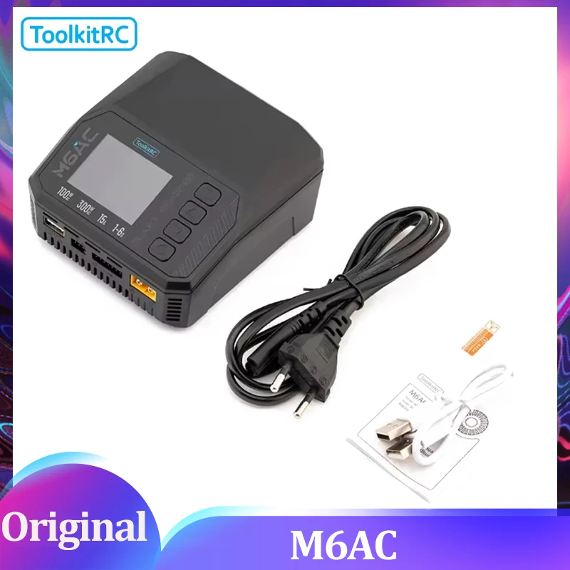Toolkitrc M6AC 300W 15A 1S-16S Multi Functional Intelligent Balanced Charger RC Model Aircraft