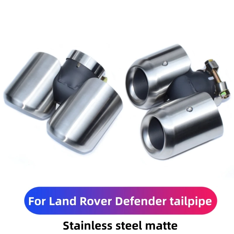 ل 2020 2021 2022 2023 2024 لاند روفر ديفندر مربع ماسورة العادم الأسود الخمار الفولاذ المقاوم للصدأ العادم الأنابيب ، تصميم KAHN