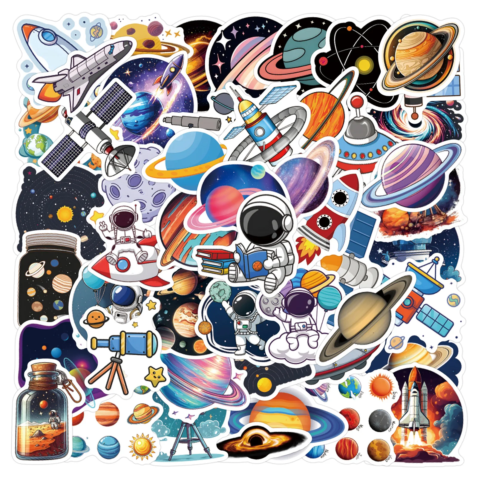 10/60 pièces explorer l'univers Graffiti autocollants esthétique exquis autocollant pour ordinateur portable papeterie bricolage jouets Secret