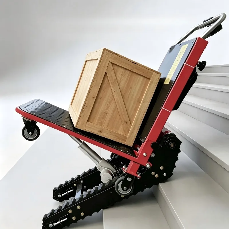 Crawler Electric Stair Climber Silent Folding Cargo Trolley for Delivery Home Appliance Up and Down Stairs Transport Moving Use