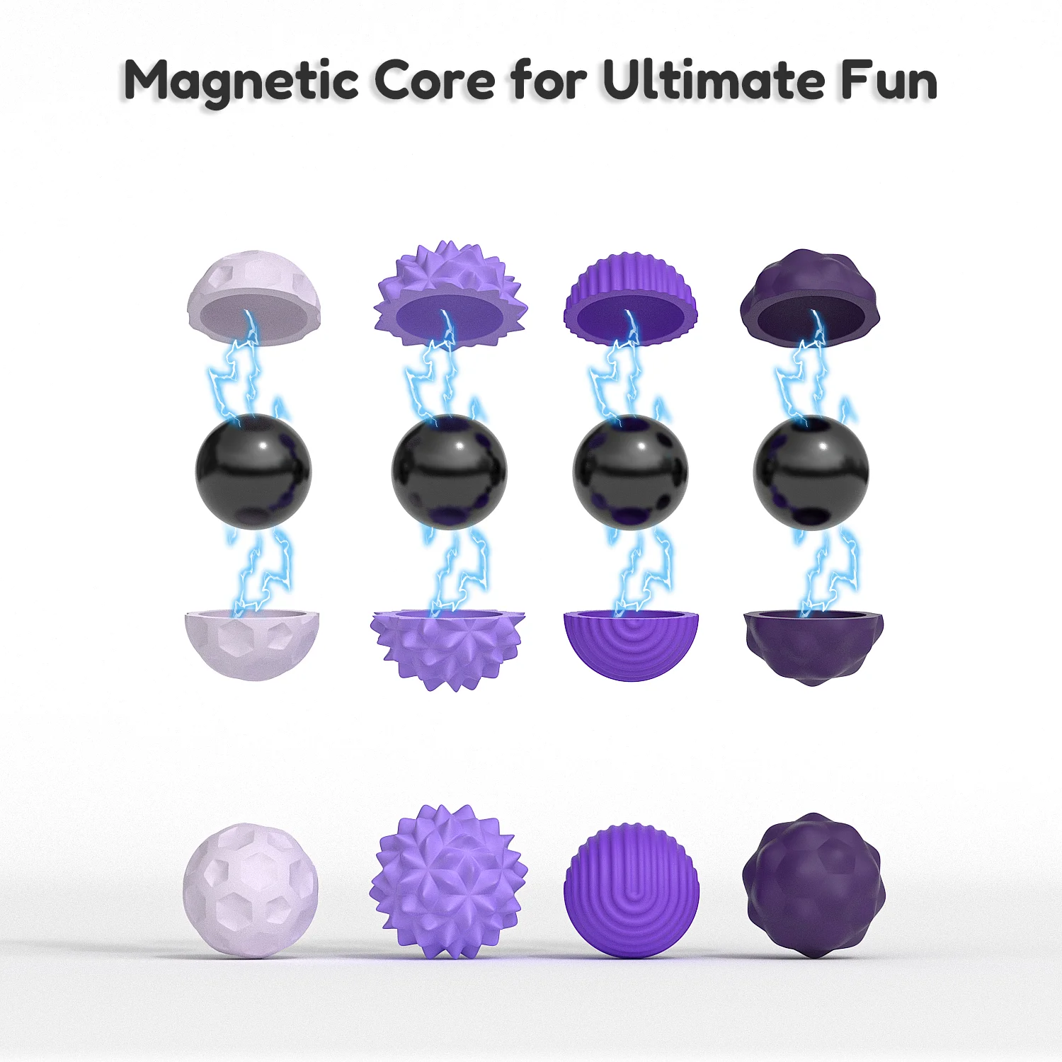 Silicone Magnetic Sensory Balls Fidget Toy Worry Ball Autism Calming Fidgeting Toy Sensory Massage Ball Spiky Roller Deep Tissue view 3