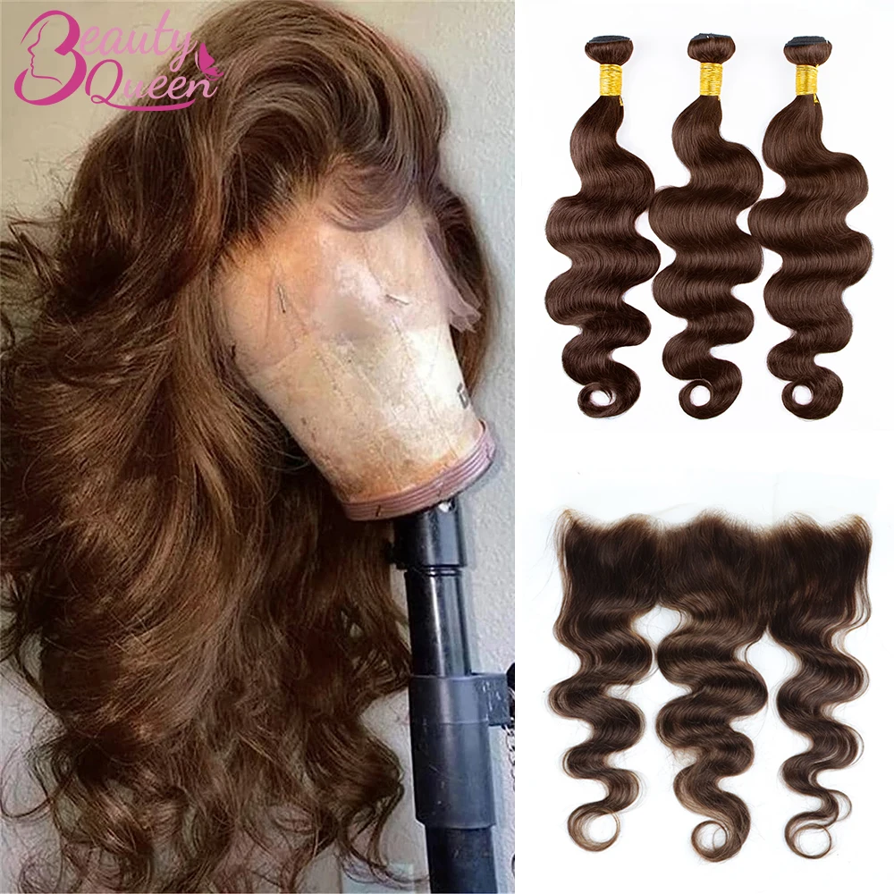# 4 pacotes de cabelo humano onda corporal colorido com cabelo frontal onda do corpo tece pacotes com 13x4 pacotes frontais de renda com fecho