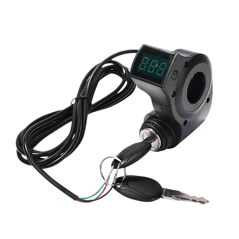 E-bike Handlebar Ignition Switch Featuring Power Lock,Thumb Throttle, And Key – Compatible With Voltages Ranging From 12V To 99V