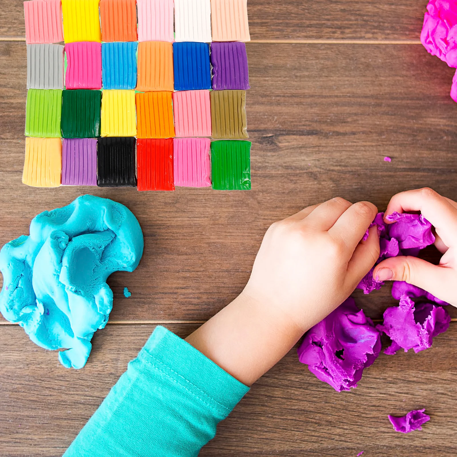 

1 Set 24 Colors Premium Bakeable Soft Modeling Kit Non-Stick Polymer Clay Blocks With Tools For Kids Diy Crafts Educational