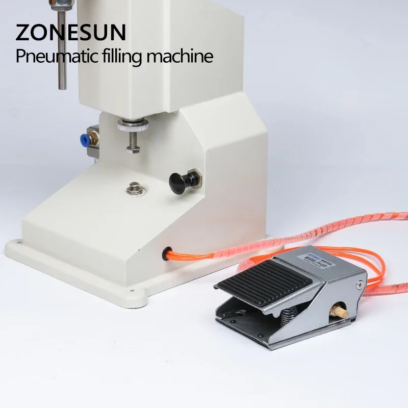 ZONESUN Paste Liquid Bottle Filling Machine Stainless Steel Piston Manual Pedal Cream Shampoo Honey Viscous Liquid Filler ZS-A02