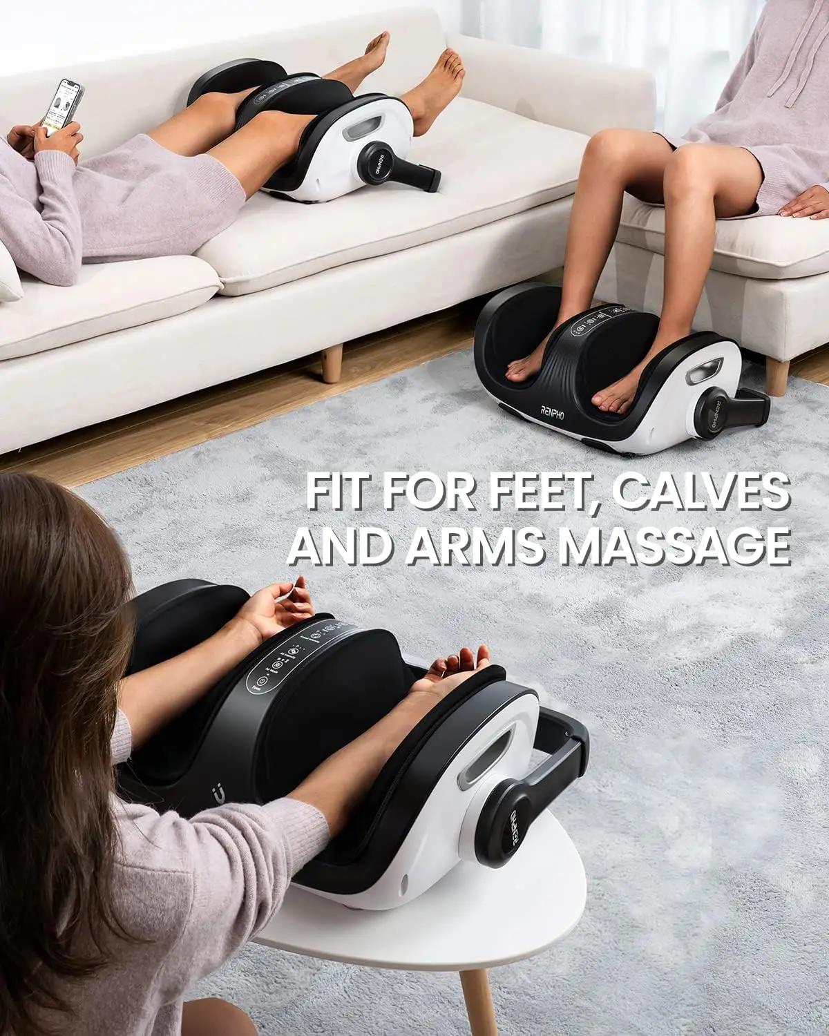 Shiatsu Foot Massager with Heat, FSA & HSA Eligible, Foot and Calf Massager Focus on Foot Health, Deep Kneading Massager