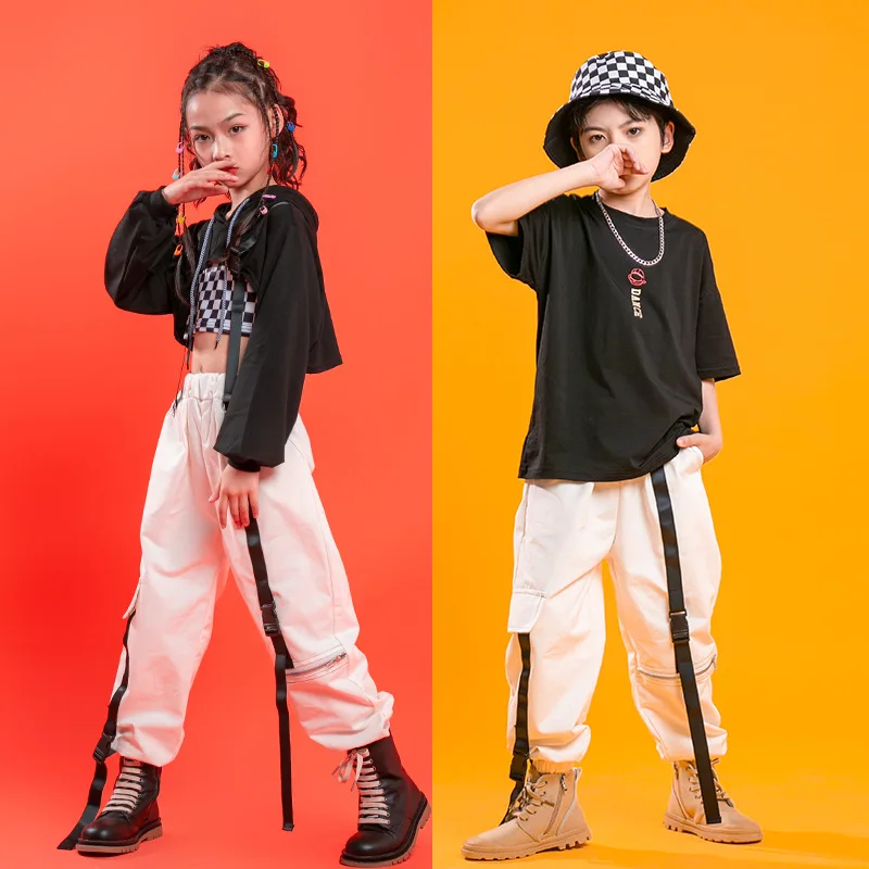 Kinder tanzen Kleidung Hip Hop Jazz Ballsaal Kostüme für Mädchen Jungen Tanz kleidung Street Dance tragen Bühnen outfits T-Shirt Hosen cool