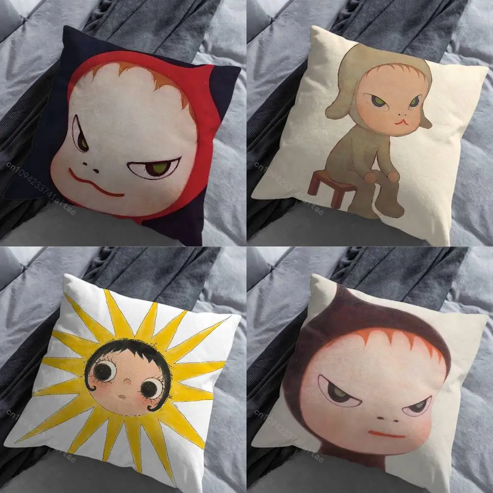

Cute Art Y-Yoshitomo N-Nara Pillow Case For 30x30cm,45x45cm,55x55cm, For Home Bedroom Decoration And Protector