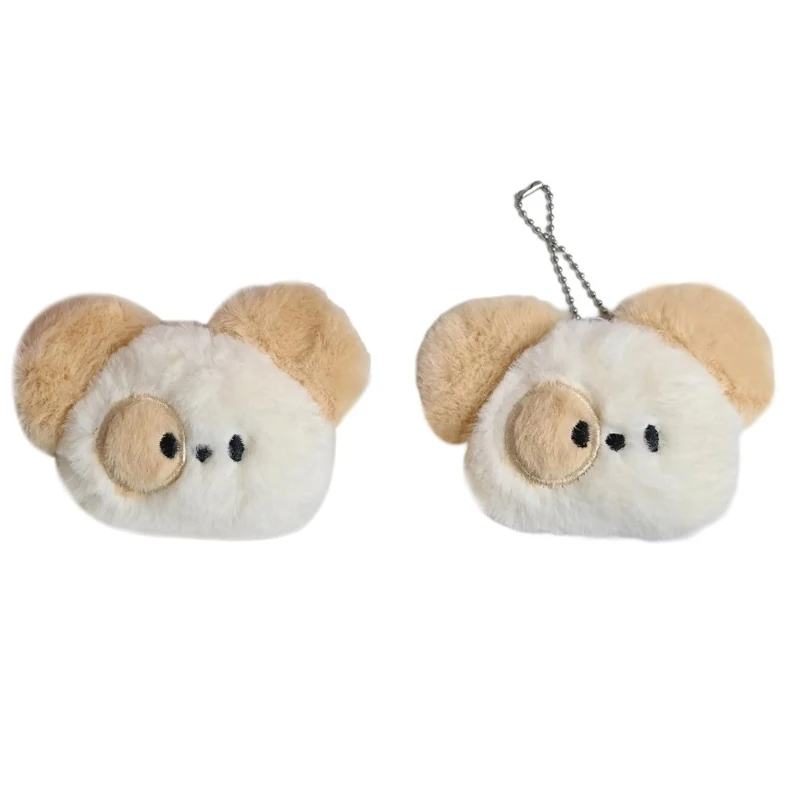 Plush Puppy Keyring Pendant Bag Charm Plush Puppy Brooch Pin Keychain Decoration Accessories Stocking Fillers for Kid