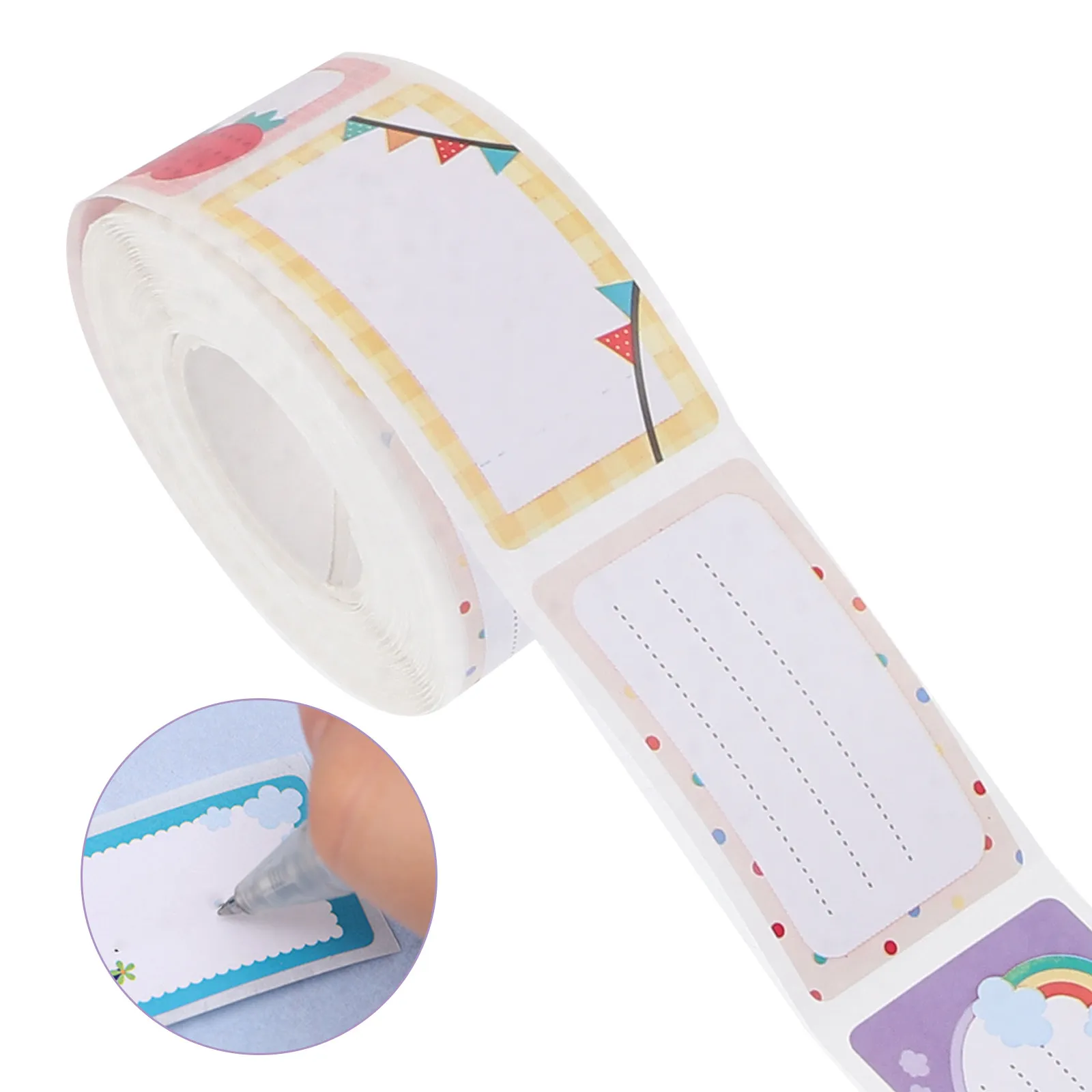 

2pcs 2 Rolls Name Stickers For Unisex Colorful Adhesive Labels For Bottles Clothing Storage Preschool Daycare Organization