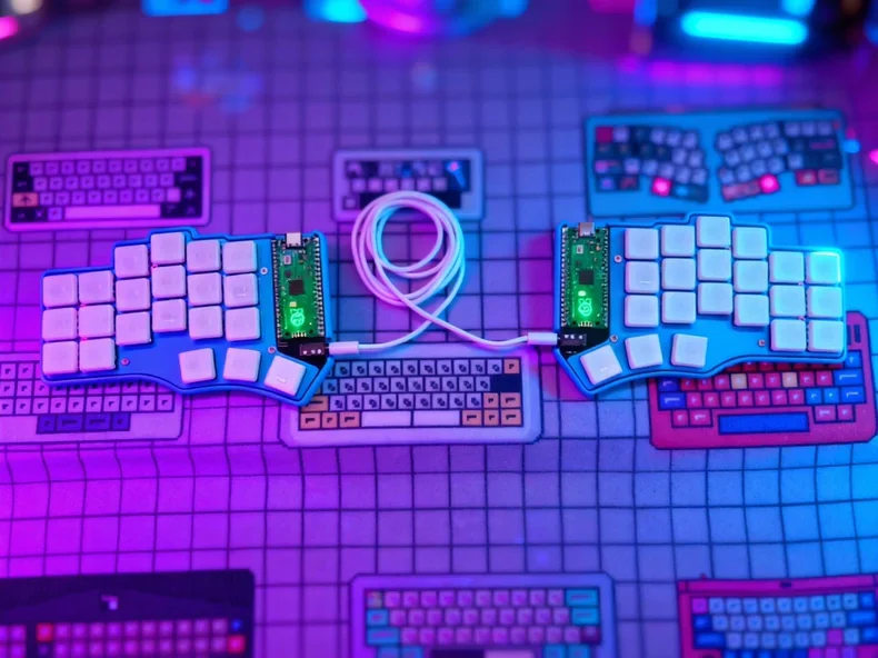 لوحة مفاتيح مقسمة رفيعة للغاية 3x6 لوحة مفاتيح سلكية منخفضة المستوى قابلة للتبديل السريع لوحة مفاتيح ميكانيكية QMK قارورة هيكل علوي لوحة مفاتيح طباعة ثلاثية الأبعاد #4