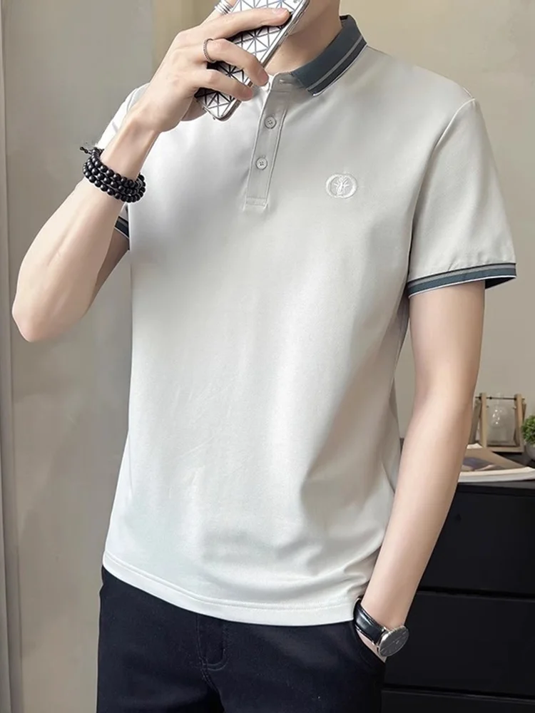 

Мужская футболка с коротким рукавом, повседневная, модная, летняя, свободного кроя, с пуговицами, из смесового хлопка, молодежная, стильная.