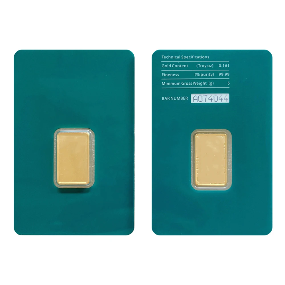 VB 1g/2,5g/10g/20g/1oz/50g 24K vergulde goudstaven in oranje verzegelde verpakking, niet-magnetische koperen staaf, onafhankelijk serienummer, cadeau