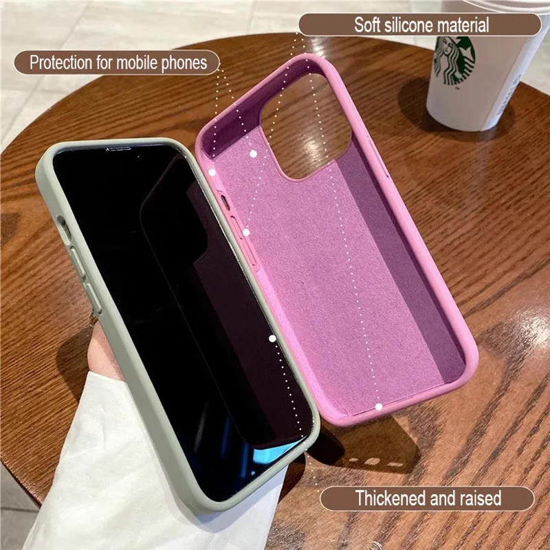 Advanced Simple Liquid Silicone Macropore Case for iPhone 16 15 14 Plus 13 12 Mini 11 Pro Max Soft Plain Back Shockproof Cover