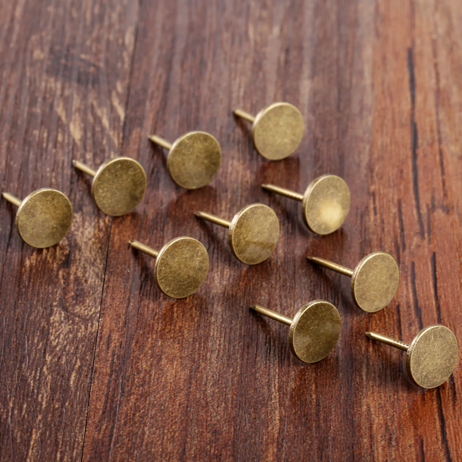 DRELD-tachuelas decorativas para muebles, caja de madera de 11x17mm, 100 piezas, color Bronce Antiguo, para tapicería, joyería, sofá, puerta