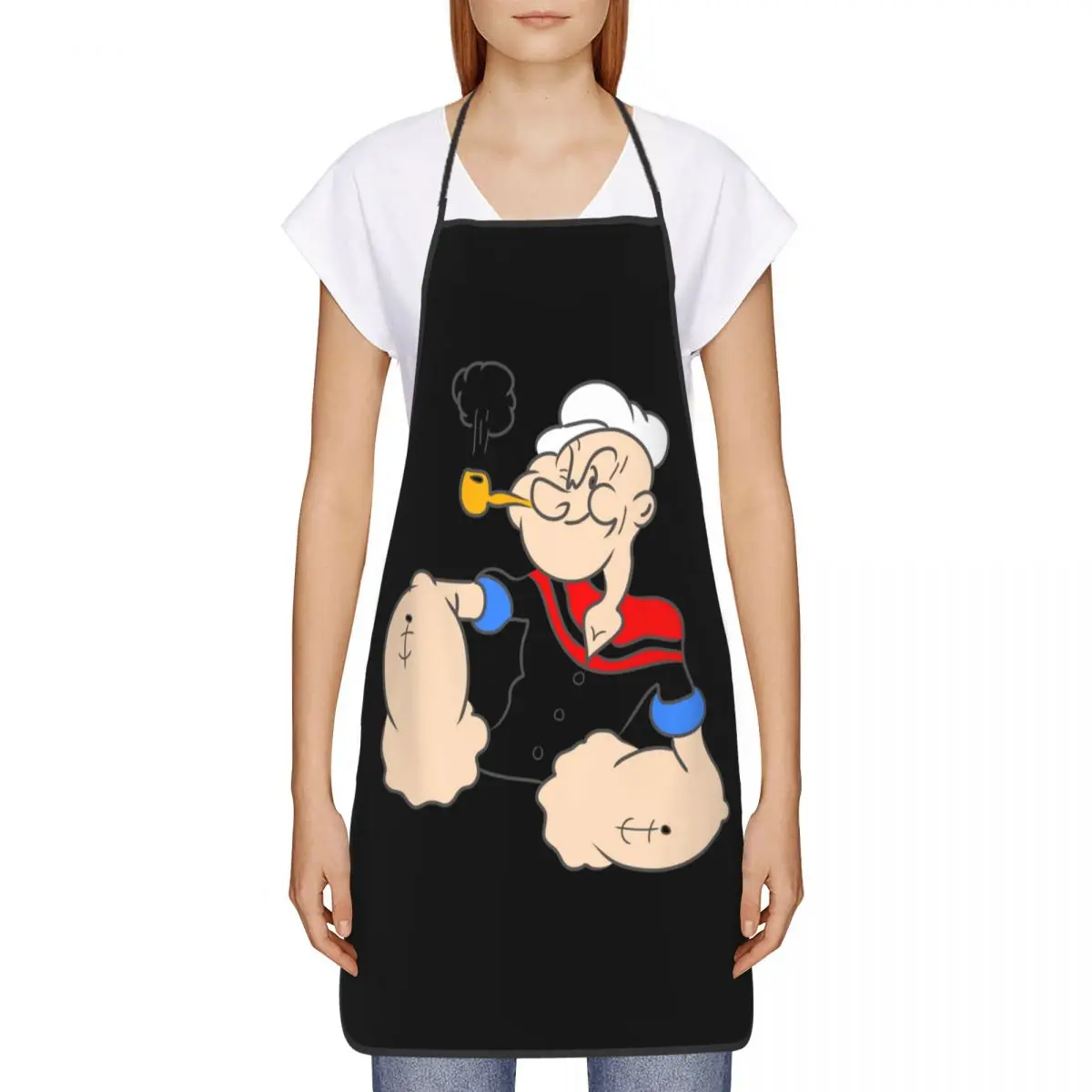 Custom Bib Sailor Man Popeye Aprons for Men Women Unisex Adult Chef Cooking Kitchen Anime Tablier Cuisine Painting